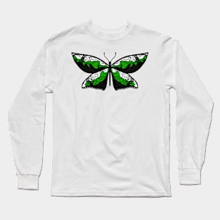 Fly With Pride: Neutrois Flag Butterfly Long Sleeve T-Shirt